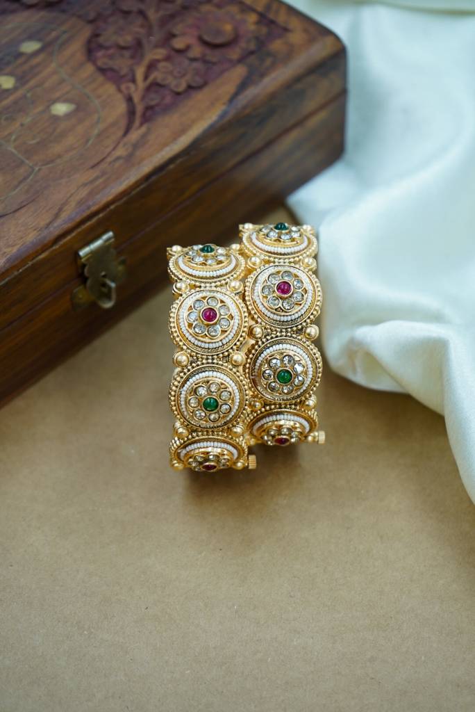 Traditional Pearl Meenakari Heritage Kada : HJ-3