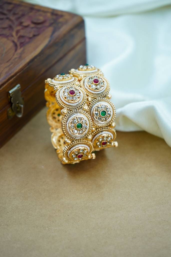 Traditional Pearl Meenakari Heritage Kada : HJ-3
