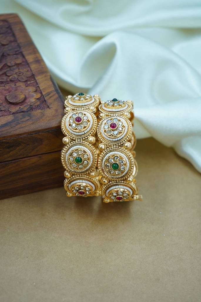 Traditional Pearl Meenakari Heritage Kada : HJ-3