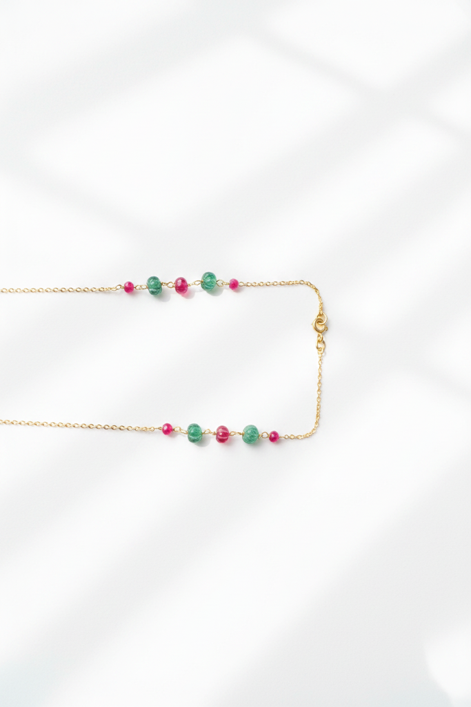 925 Silver Moissanite Polki Aru Necklace : PJNE83