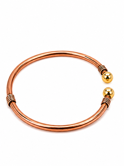 Pure Copper Twist Anklet & Armlet For Men & Women | Ayurvedic Healing Kada | Adjustable Dual Wear Bracel : ANKLET-COPPER-TWIST