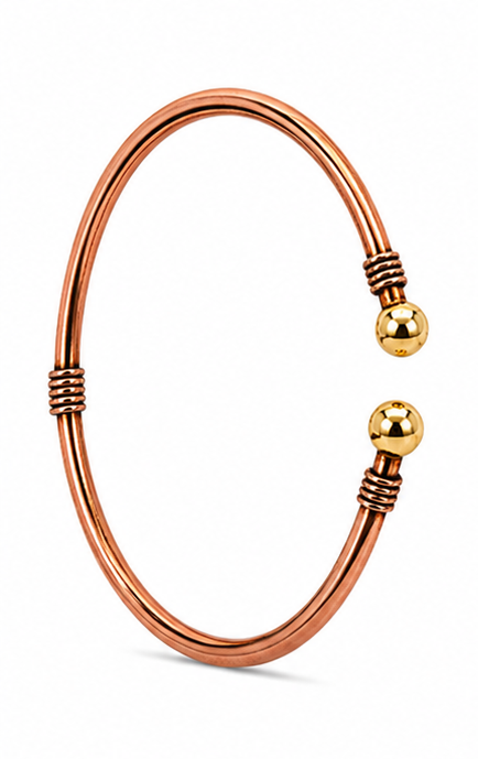 Pure Copper Twist Anklet & Armlet For Men & Women | Ayurvedic Healing Kada | Adjustable Dual Wear Bracel : ANKLET-COPPER-TWIST