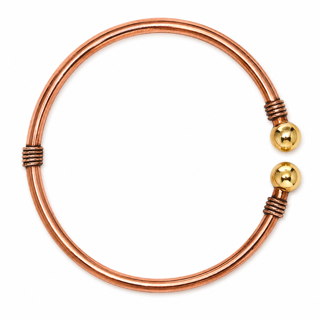Pure Copper Twist Anklet & Armlet For Men & Women | Ayurvedic Healing Kada | Adjustable Dual Wear Bracel : ANKLET-COPPER-TWIST