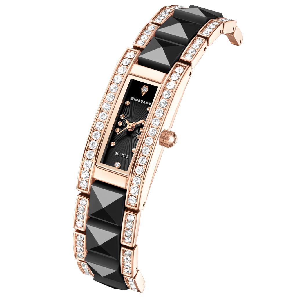 Giordano Luxury Crystal Studded Bracelet Watch For Women - Elegant Rectangular Dial, Quartz Movement And Stainle : GZ-60104-11