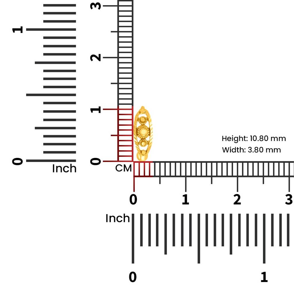 Yuvora 18K Yellow Gold Petal Weave Nose Pin For Women | Screw Back Closure | Bis Hallmarked | Pure Gold Nose : PNR1006-DC-18YG