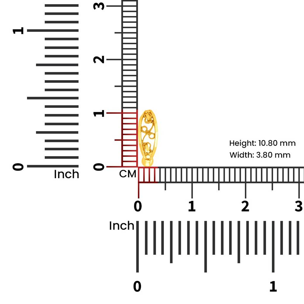 Yuvora 18K Yellow Gold Vine Loop Nose Pin For Women | Screw Back Closure | Bis Hallmarked | Pure Gold Nose S : PNR1007-DC-18YG