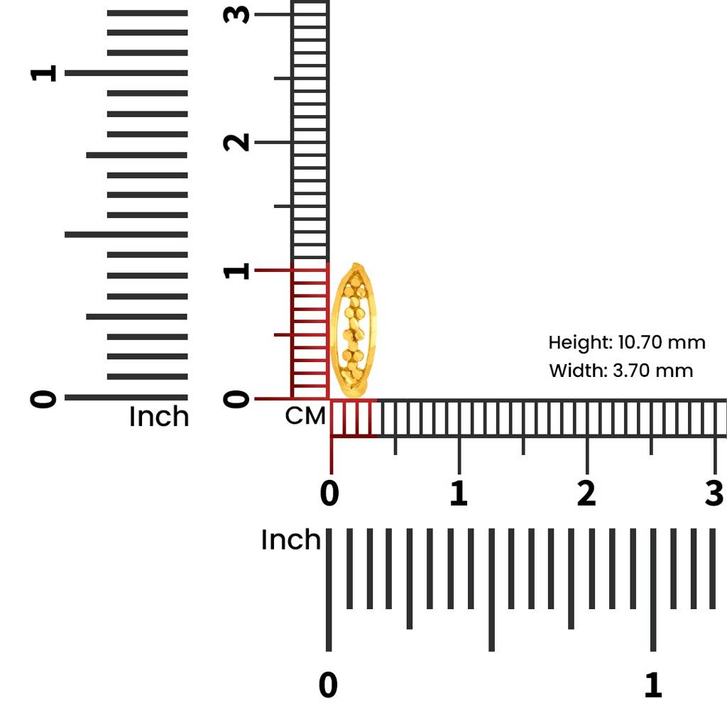 Yuvora 18K Yellow Gold Petite Garland Nose Pin For Women | Screw Back Closure | Bis Hallmarked | Pure Gold N : PNR1009-DC-18YG