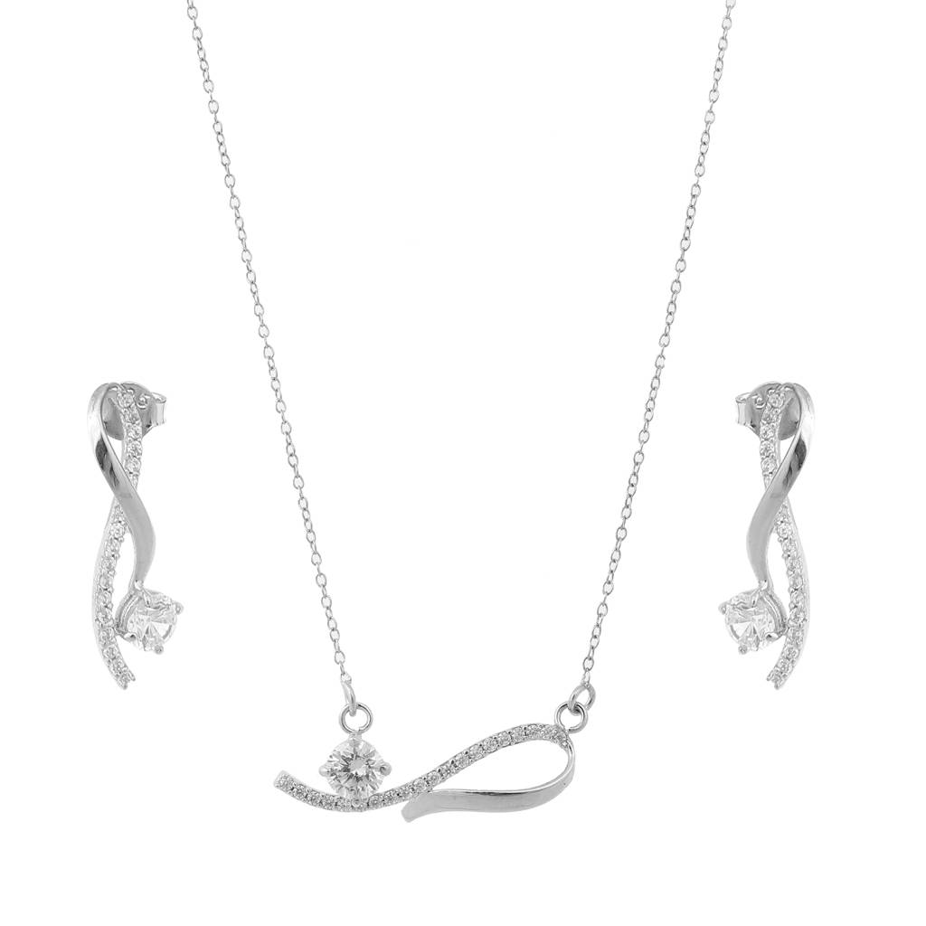 Iski Uski 925 Sterling Silver Dainty Pendant Set