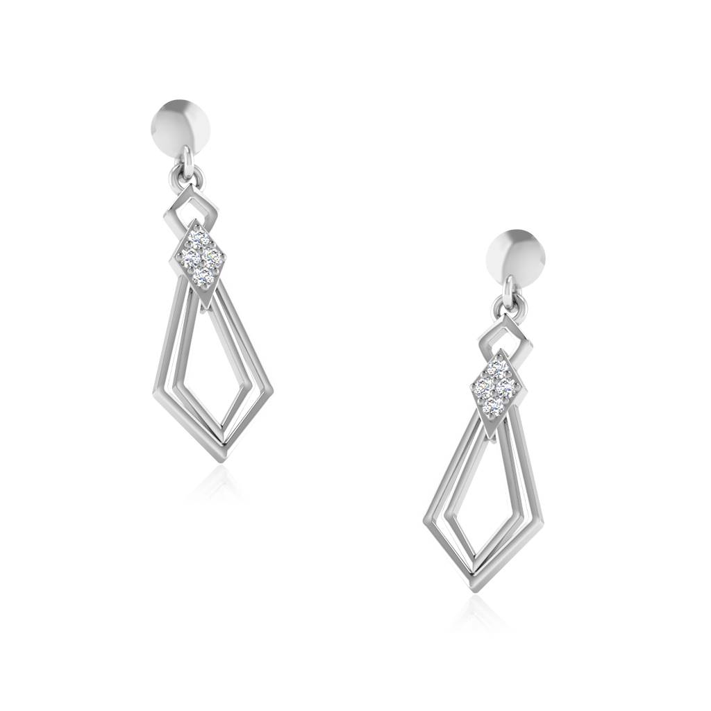 Iski Uski 925 Sterling Silver Pallavi Silver Dangler Earrings