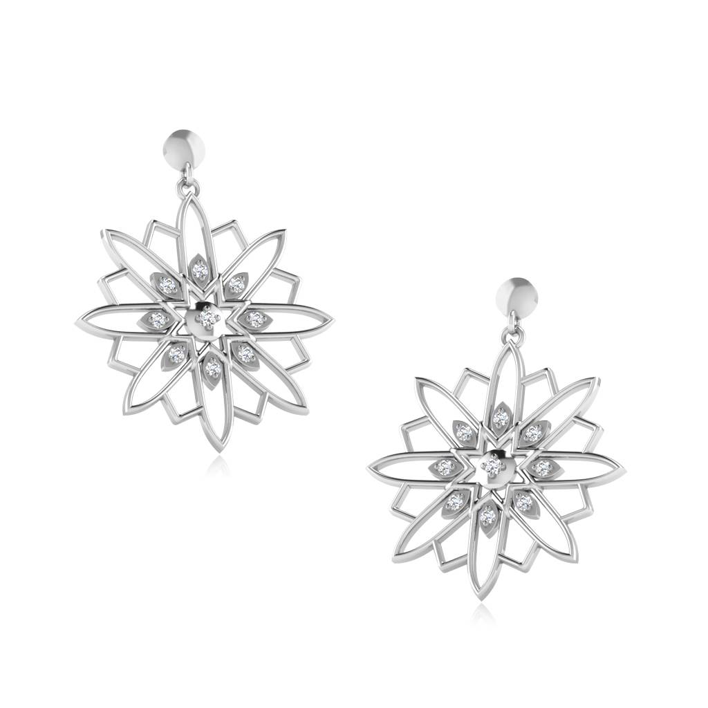 Iski Uski 925 Sterling Silver Majestic Sun Drop Earrings