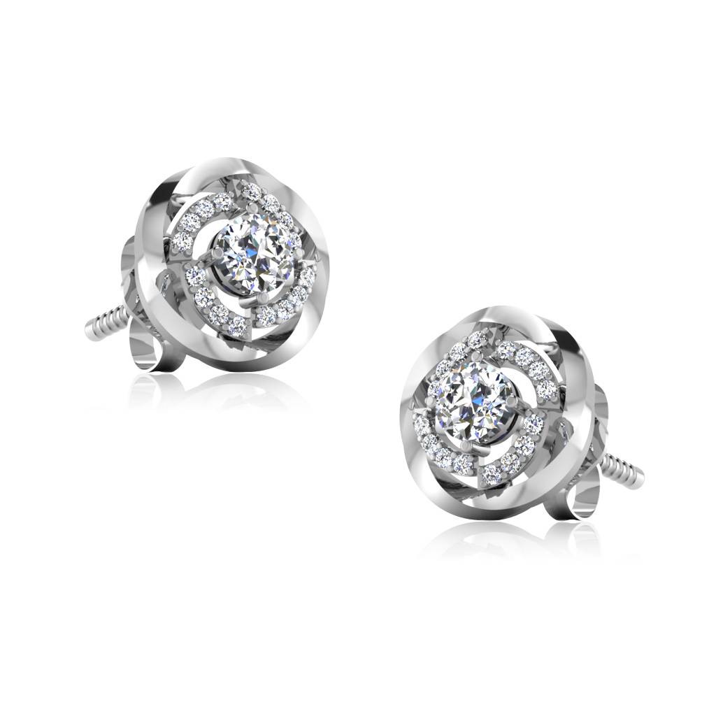 Iski Uski 925 Sterling Silver Fauna Classic Stud Earrings