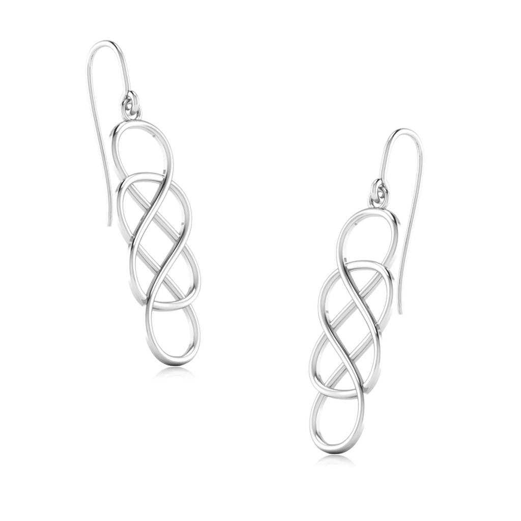 Iski Uski 925 Sterling Silver Infinity Silver Drop Earrings