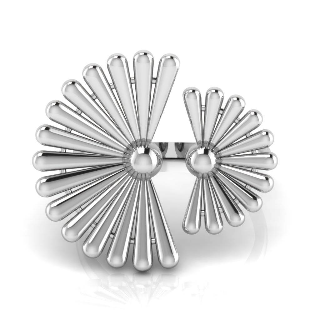 Silver Zircon Sunrise Ring