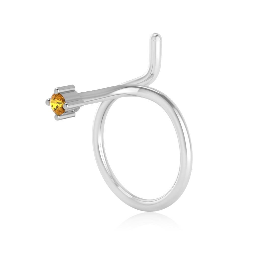 The Serenity Yellow Sapphire Nose Pin : NS-0002YGYS