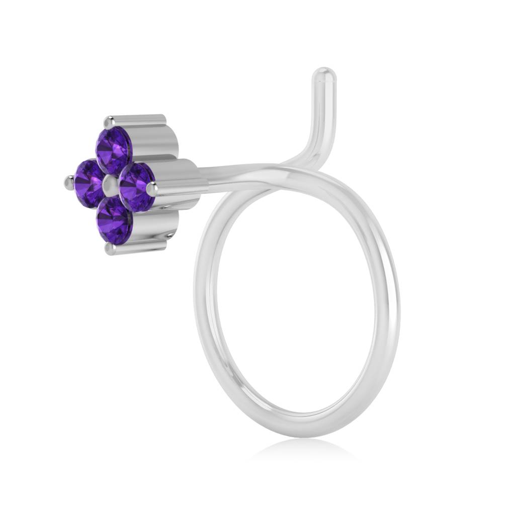 The Ziva Amethyst Nose Pin : NS-0003YGA