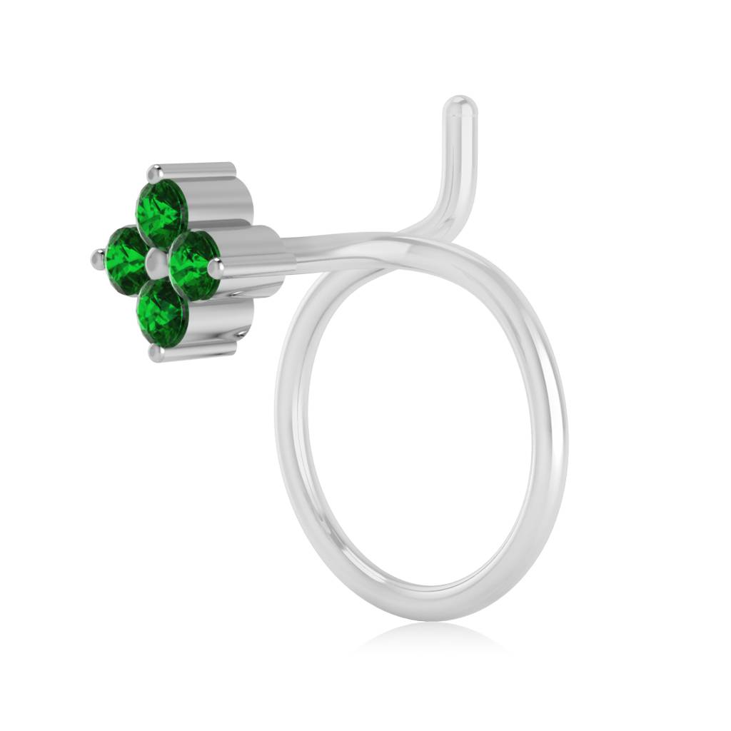 The Ziva Emerald Nose Pin : NS-0003YGE