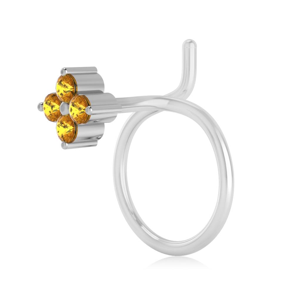 The Ziva Yellow Sapphire Nose Pin : NS-0003YGYS