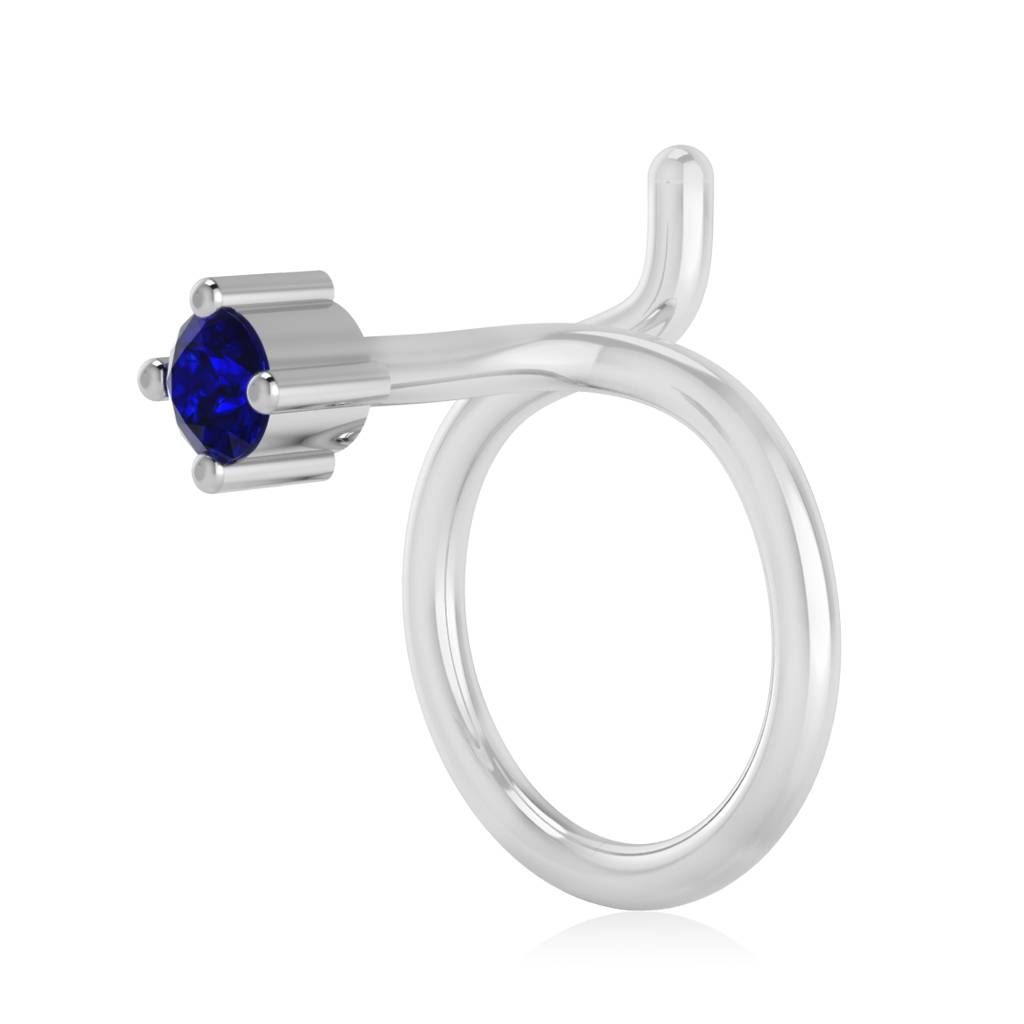 The Idoltary Blue Sapphire Nose Pin : NS-0006YGBS