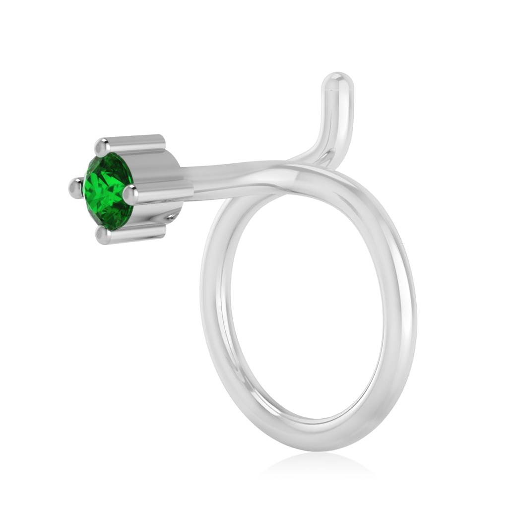 The Idoltary Emerald Nose Pin : NS-0006YGE