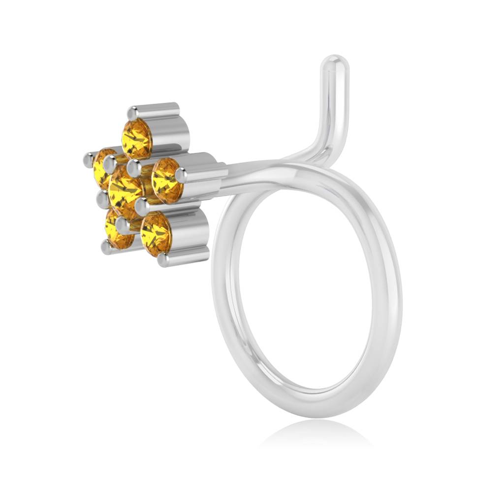The Flora Yellow Sapphire Nose Pin : NS-0007YGYS