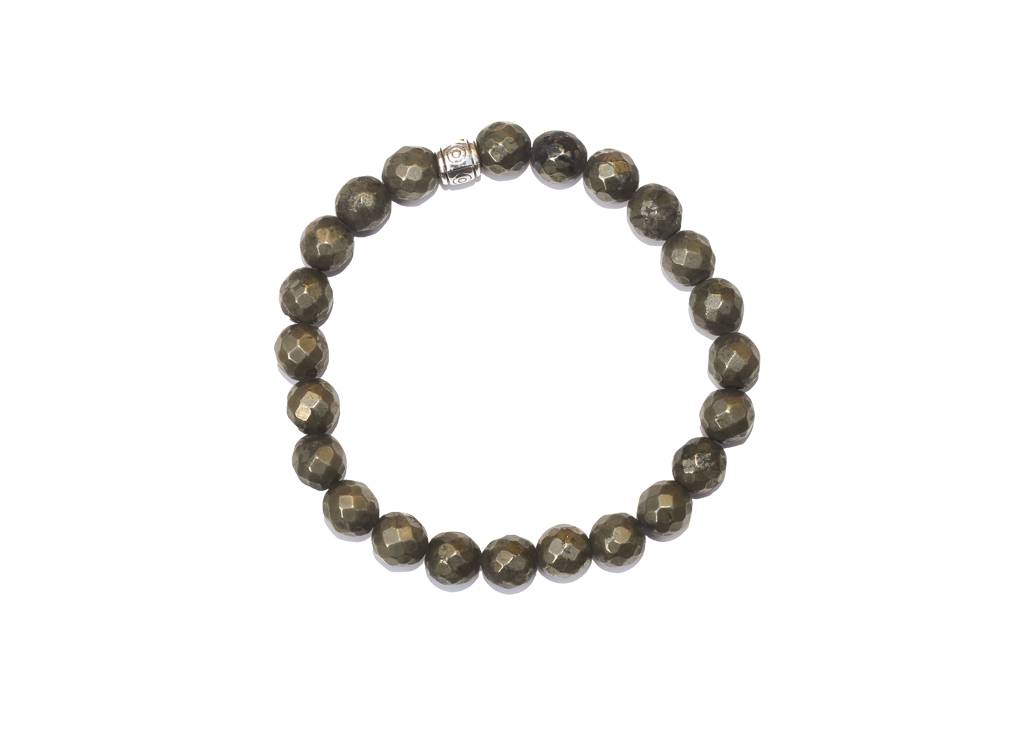 Natural Pyrite Healing Gemstone Bracelet : PYRITE-BRACELET