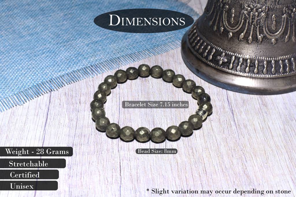 Natural Pyrite Healing Gemstone Bracelet : PYRITE-BRACELET