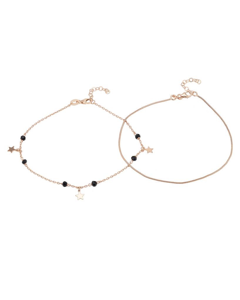 Carlton London Rose Gold-Plated Brass Anklet : FJA3927