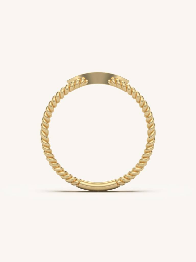 Corded Beauty Band Ring 925 Sterling Silver 18Kt Gold Vermeil Jewellery For Women : QA106001Y12