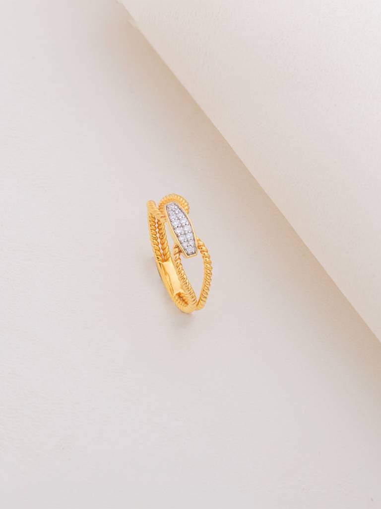 Corded Beauty Band Ring 925 Sterling Silver 18Kt Gold Vermeil Jewellery For Women : QA106001Y15