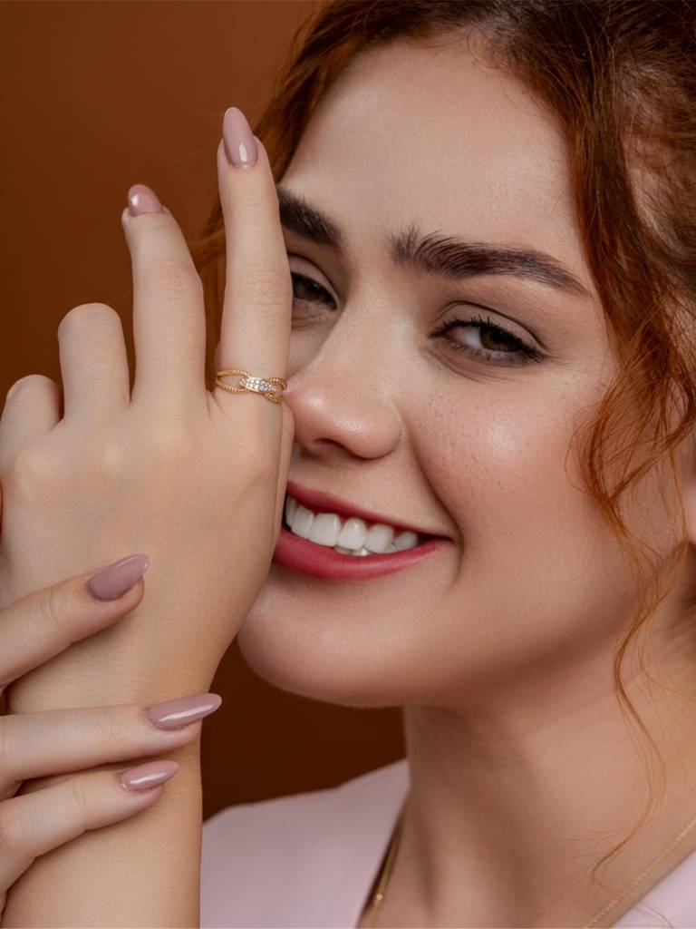 Corded Beauty Band Ring 925 Sterling Silver 18Kt Gold Vermeil Jewellery For Women : QA106001Y15