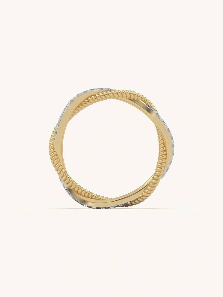 Twisted Spark Band Ring 925 Sterling Silver 18Kt Gold Vermeil Jewellery For Women : QA106005Y15