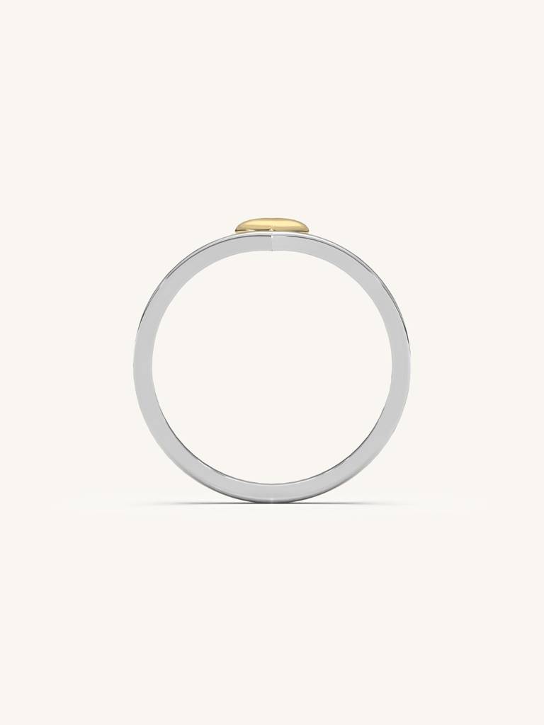 Heart Promise Band Ring 925 Sterling Silver 18Kt Gold Vermeil Jewellery For Women : QA108002Y12
