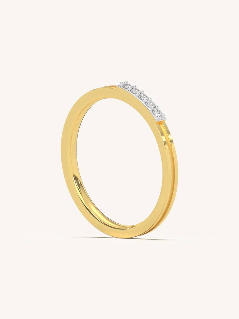 Double Layer Band Ring 925 Sterling Silver 18Kt Gold Vermeil Jewellery For Women : QA109002Y13