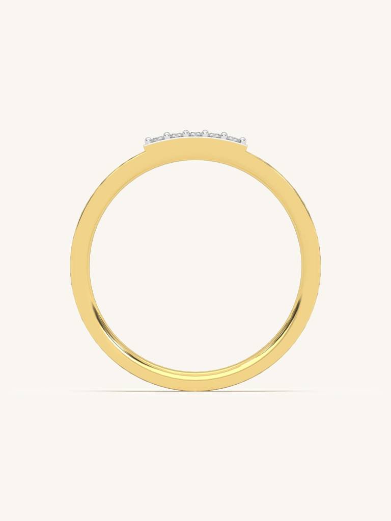 Double Layer Band Ring 925 Sterling Silver 18Kt Gold Vermeil Jewellery For Women : QA109002Y14