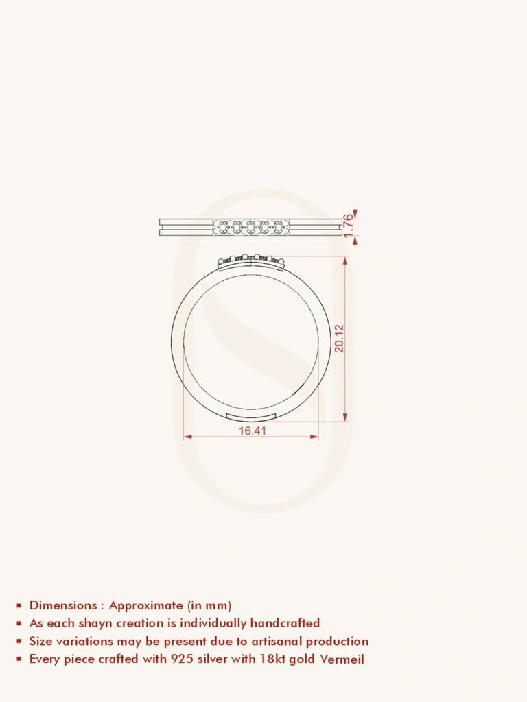 Double Layer Band Ring 925 Sterling Silver 18Kt Gold Vermeil Jewellery For Women : QA109002Y15