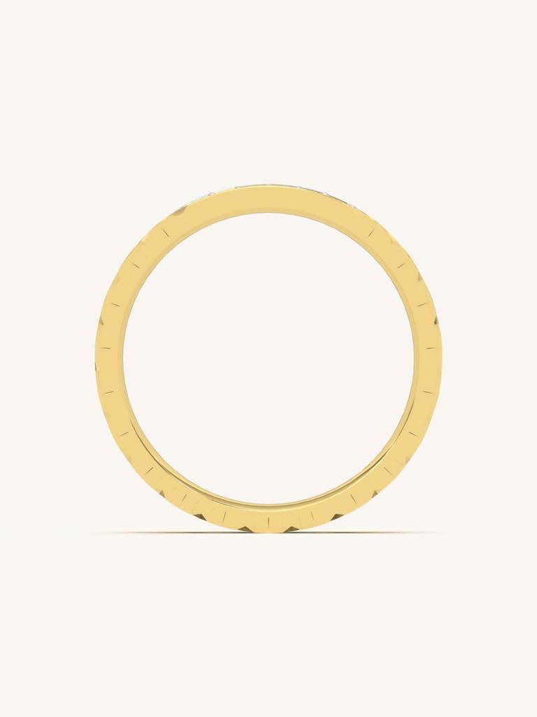 Textured Shine Band Ring 925 Sterling Silver 18Kt Gold Vermeil Jewellery For Women : QA109005Y14