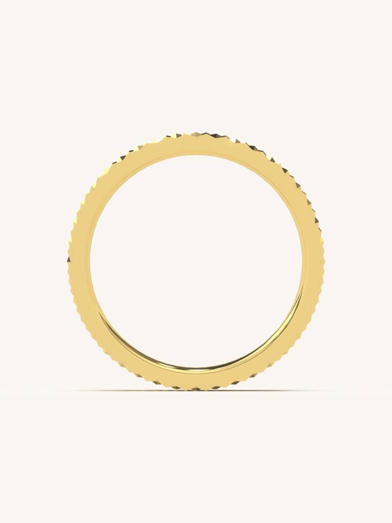 Pyramid Edge Band Ring 925 Sterling Silver 18Kt Gold Vermeil Jewellery For Women : QA109010Y13