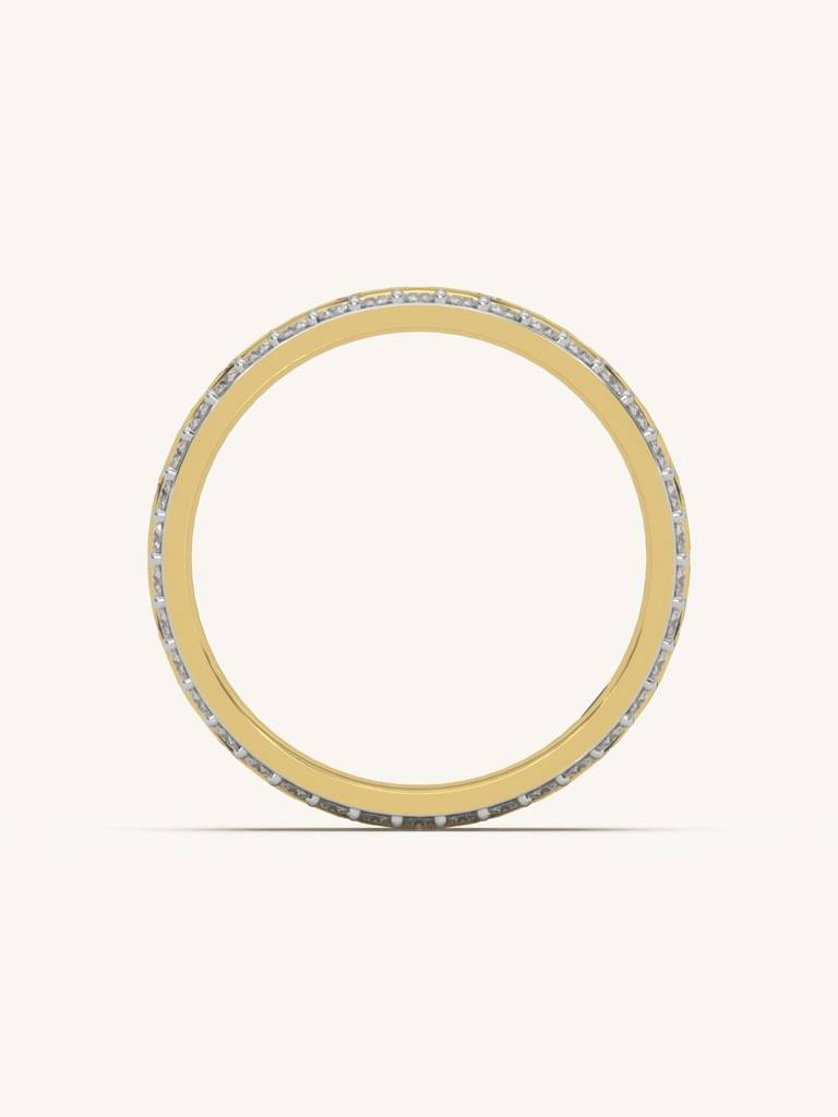 Double Layer Band Ring 925 Sterling Silver 18Kt Gold Vermeil Jewellery For Women : QA110005Y12