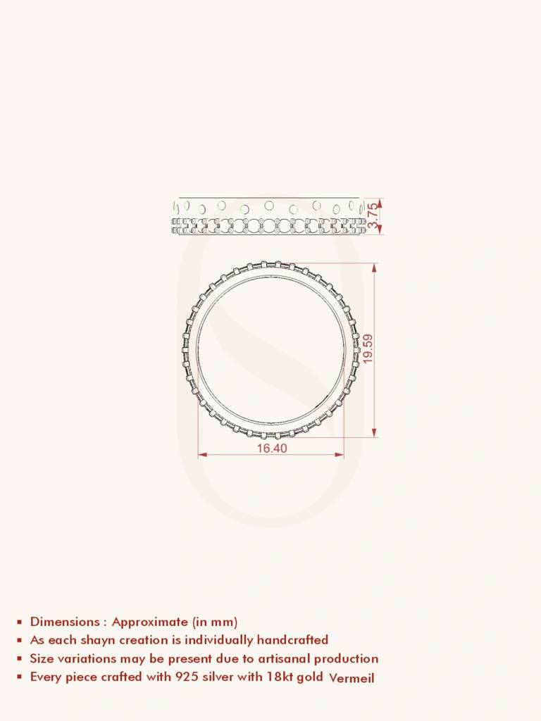 Double Layer Band Ring 925 Sterling Silver 18Kt Gold Vermeil Jewellery For Women : QA110005Y15