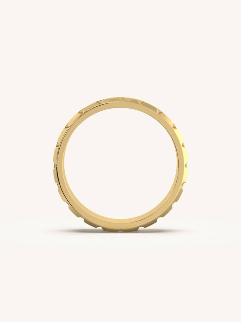 Ascendant Ceramic Band Ring 925 Sterling Silver 18Kt Gold Vermeil Jewellery For Women : QA112003Y12