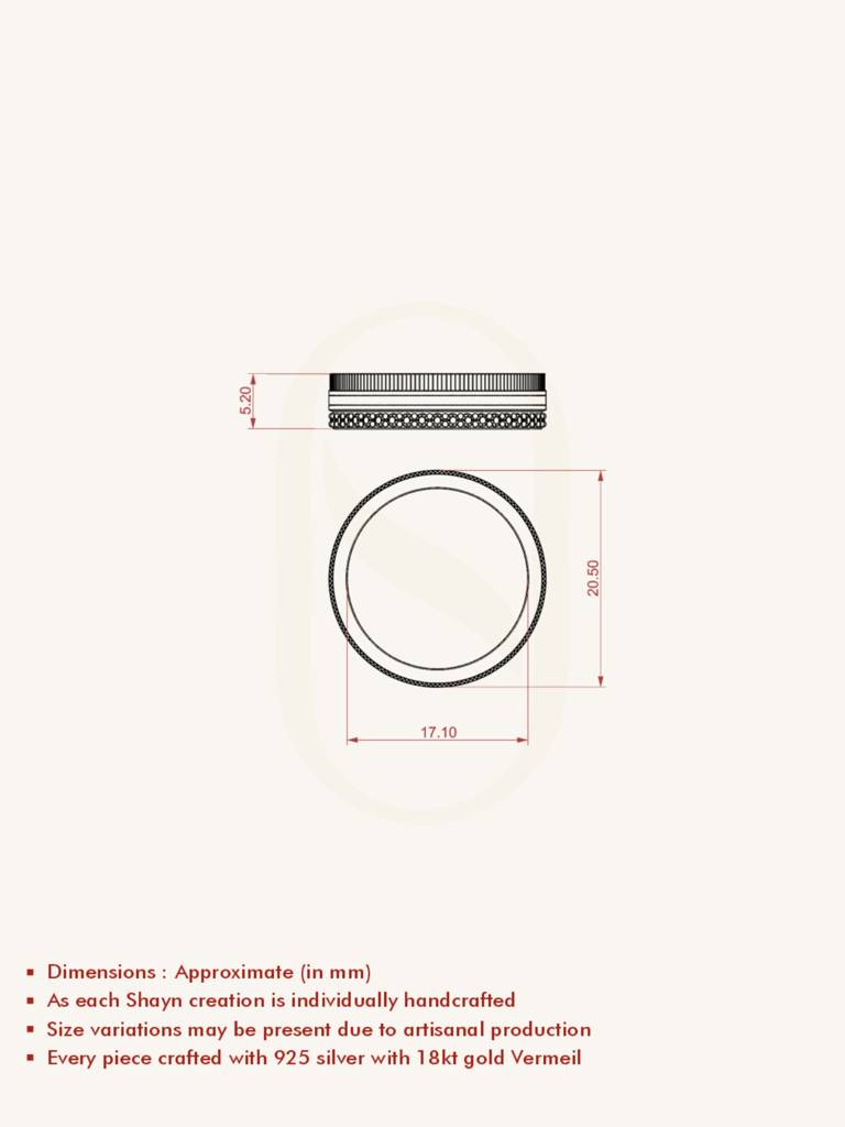Enamel Spark Band Ring 925 Sterling Silver 18Kt Gold Vermeil Jewellery For Women : QA112009Y14