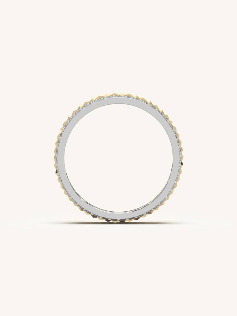 Pyramid Edge Band Ring 925 Sterling Silver 18Kt Gold Vermeil Jewellery For Women : QA112013Y15