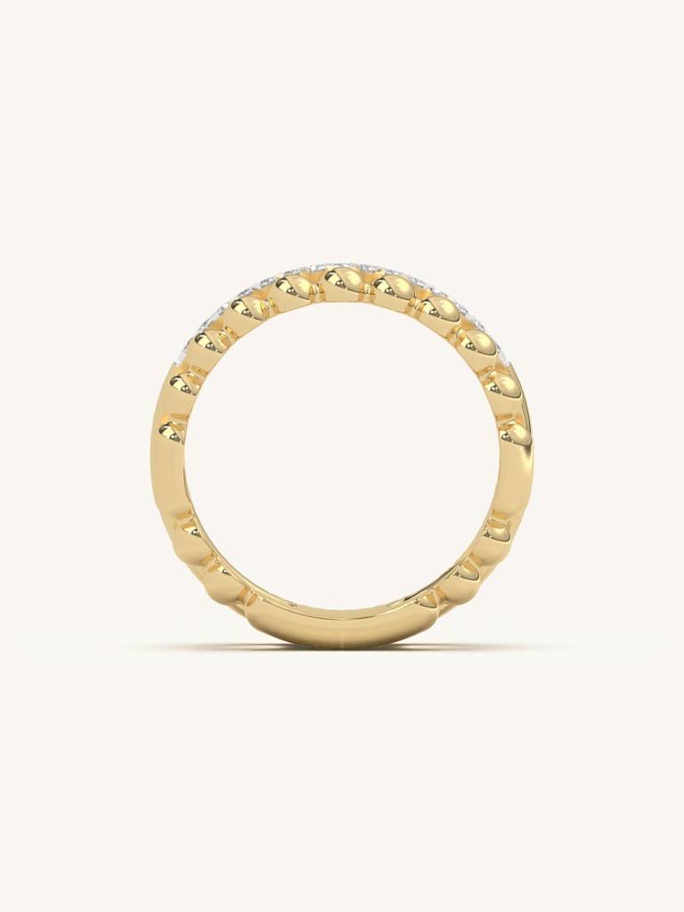 Dual Bead Band Ring 925 Sterling Silver 18Kt Gold Vermeil Jewellery For Women : QA114006Y15