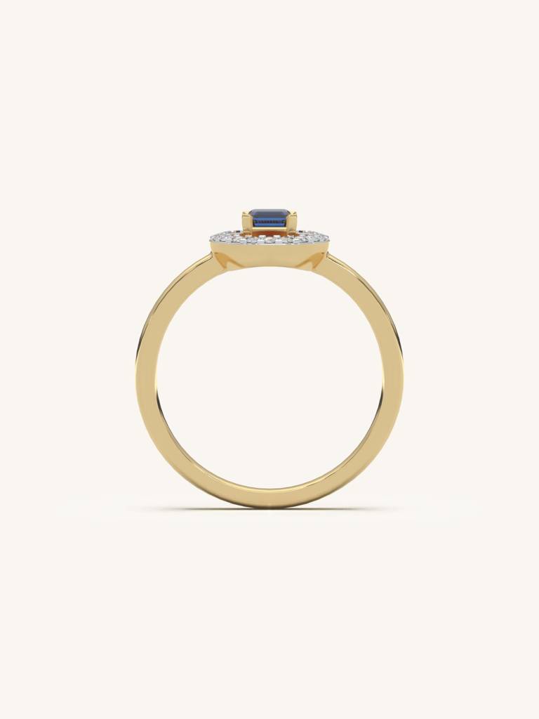 Sunburst Halo Band Ring 925 Sterling Silver 18Kt Gold Vermeil Jewellery For Women : QA123005Y13