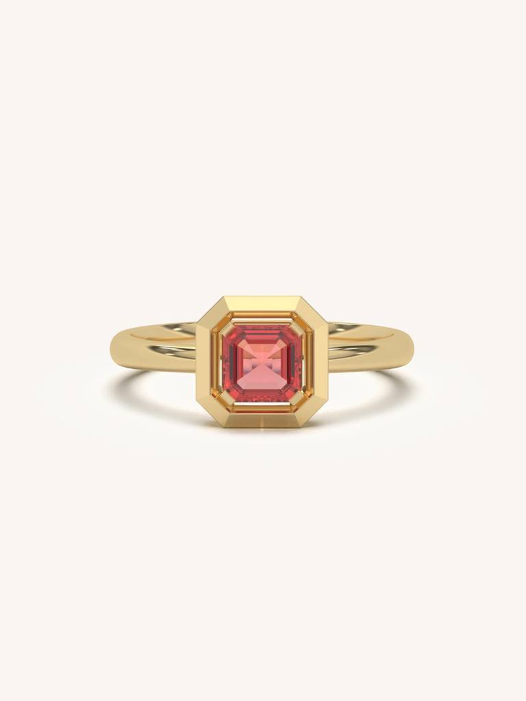 Ruby Classic Band Ring 925 Sterling Silver 18Kt Gold Vermeil Jewellery For Women : QA123006Y12