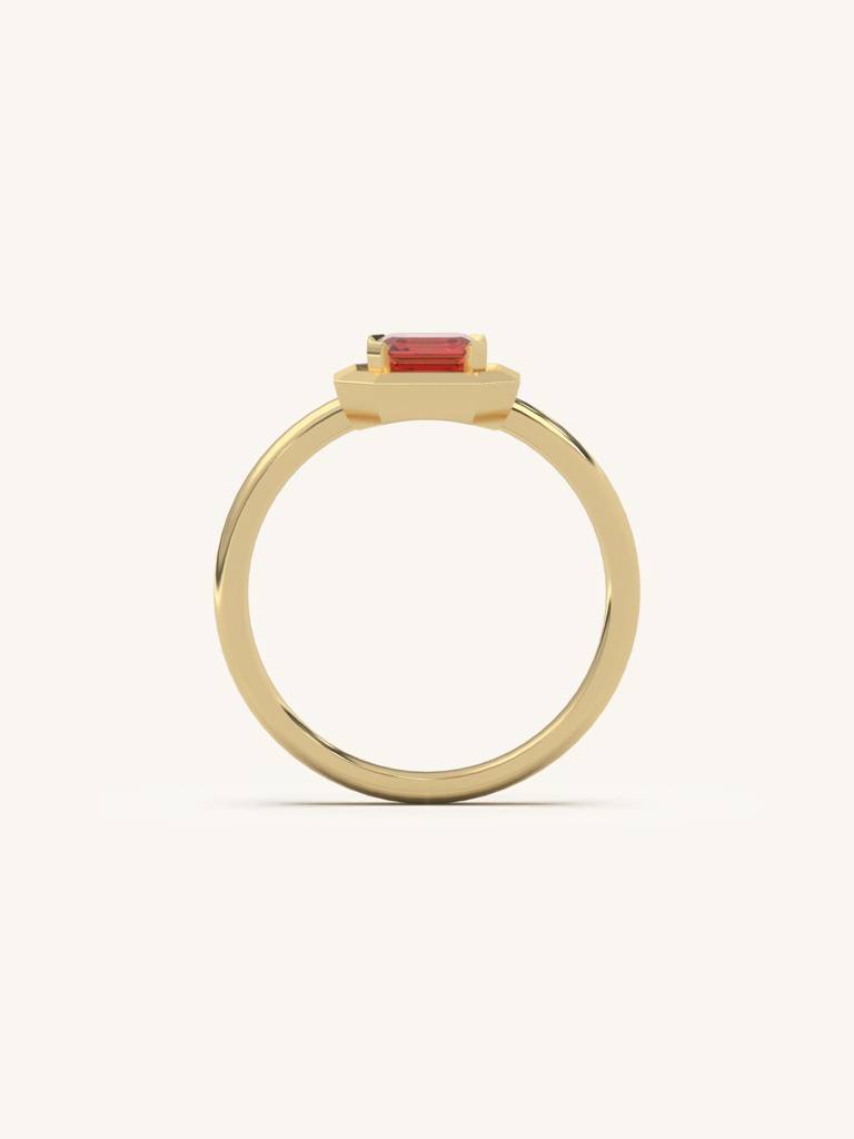 Ruby Classic Band Ring 925 Sterling Silver 18Kt Gold Vermeil Jewellery For Women : QA123006Y13