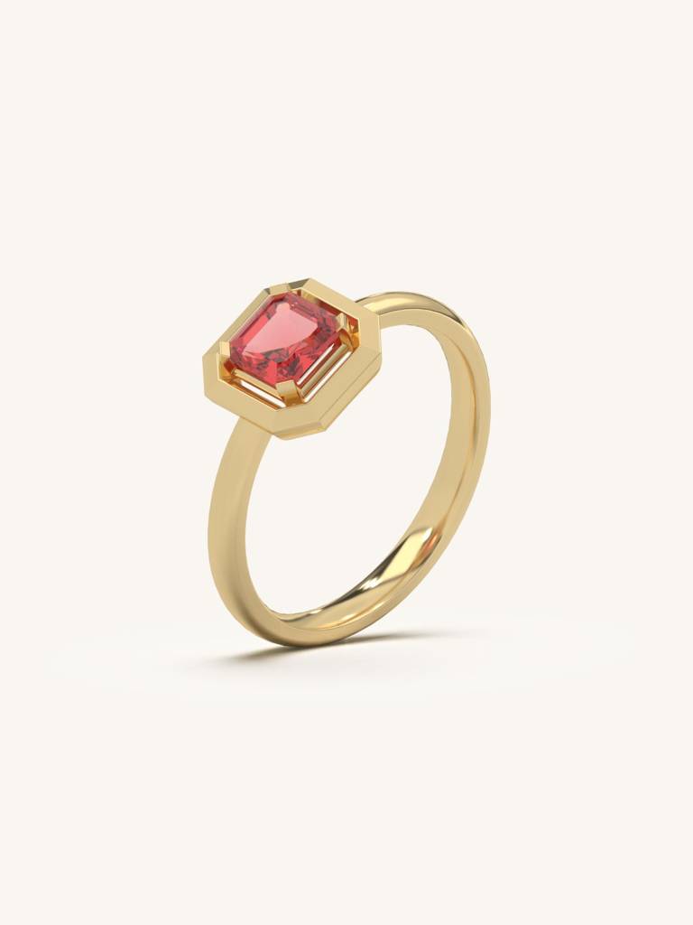Ruby Classic Band Ring 925 Sterling Silver 18Kt Gold Vermeil Jewellery For Women : QA123006Y14