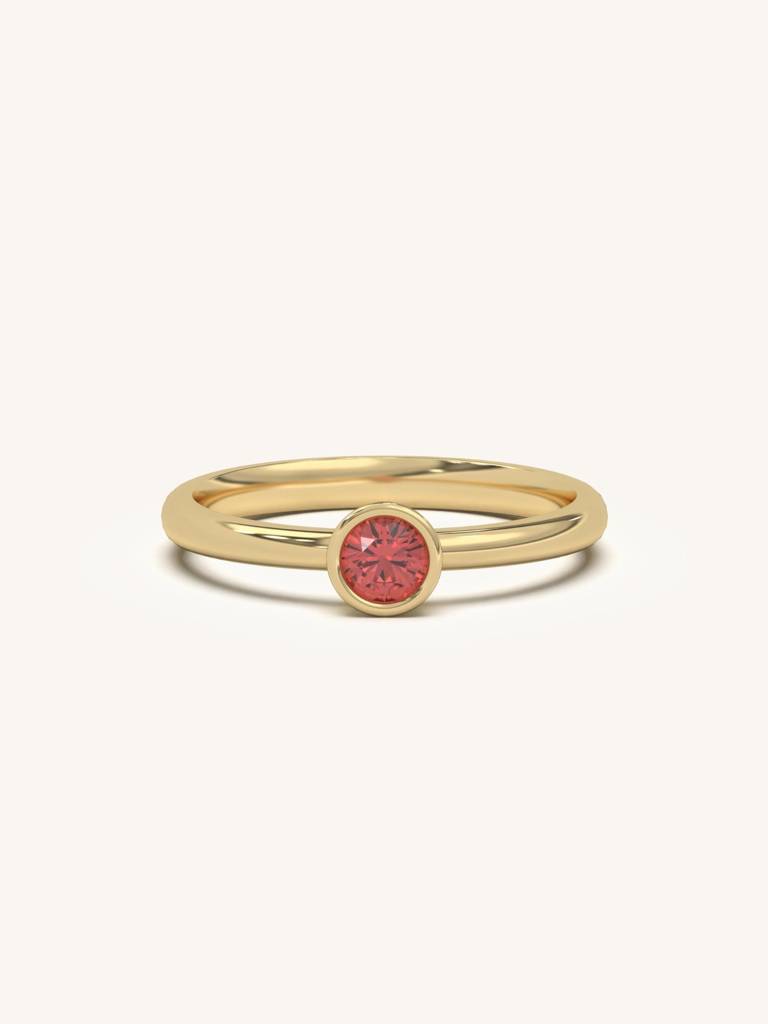 Petite Ruby Band Ring 925 Sterling Silver 18Kt Gold Vermeil Jewellery For Women : QA123007Y12