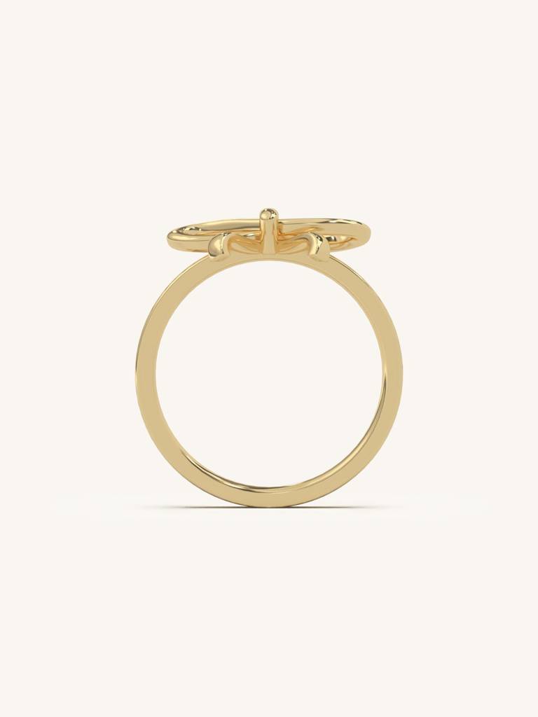 Petite Ribbon Band Ring 925 Sterling Silver 18Kt Gold Vermeil Jewellery For Women : QA125004Y13