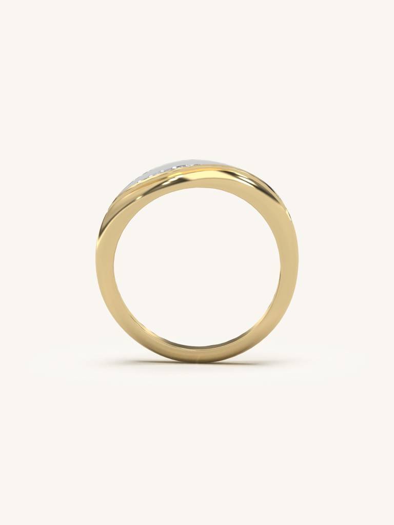 Petal Touch Band Ring 925 Sterling Silver 18Kt Gold Vermeil Jewellery For Women : QA127003Y12